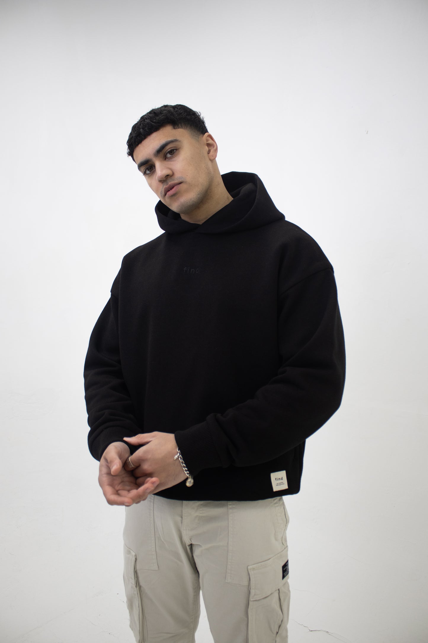 100% Organic Cotton Oversized Hoodie in Black