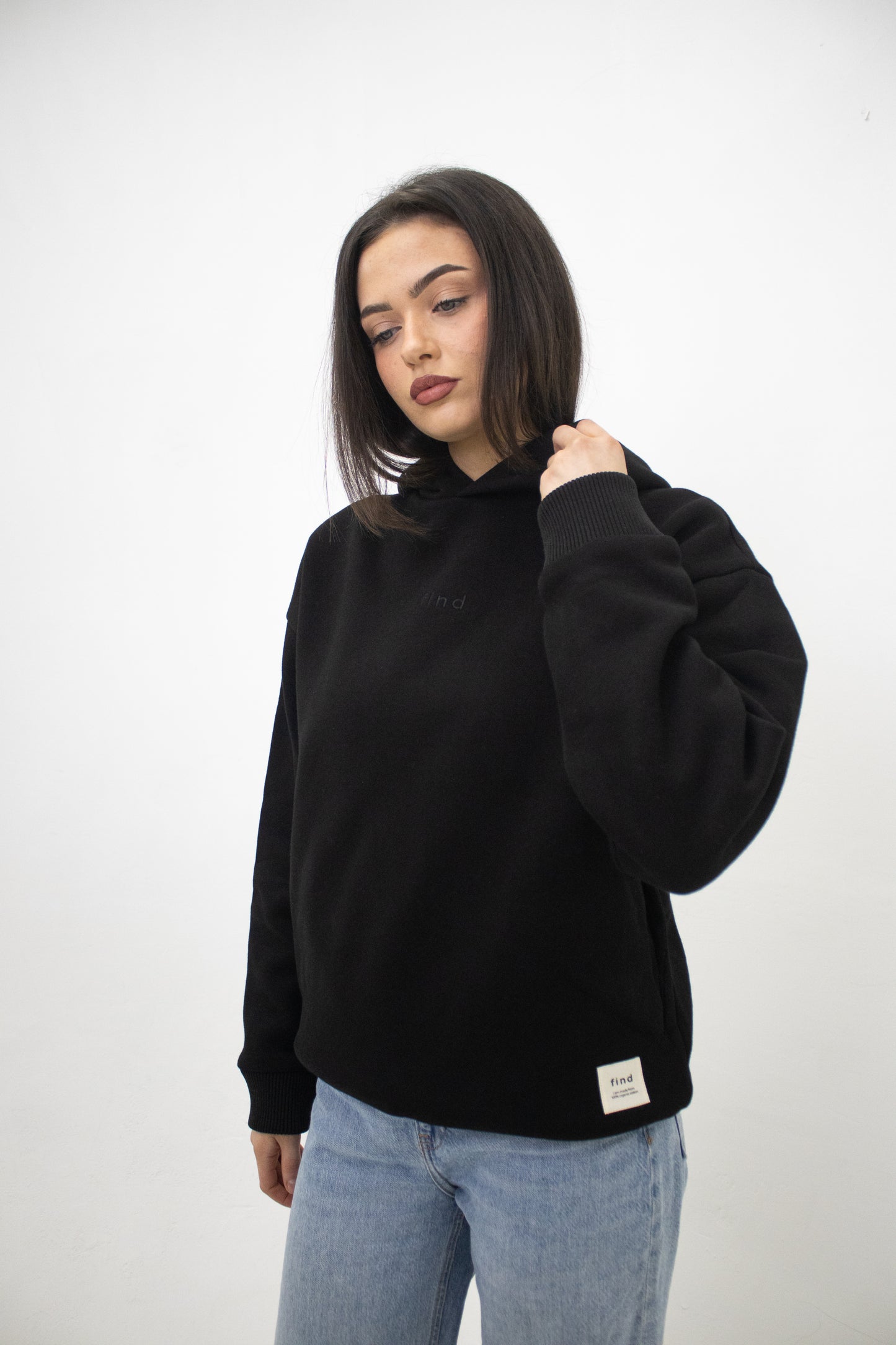 100% Organic Cotton Oversized Hoodie in Black