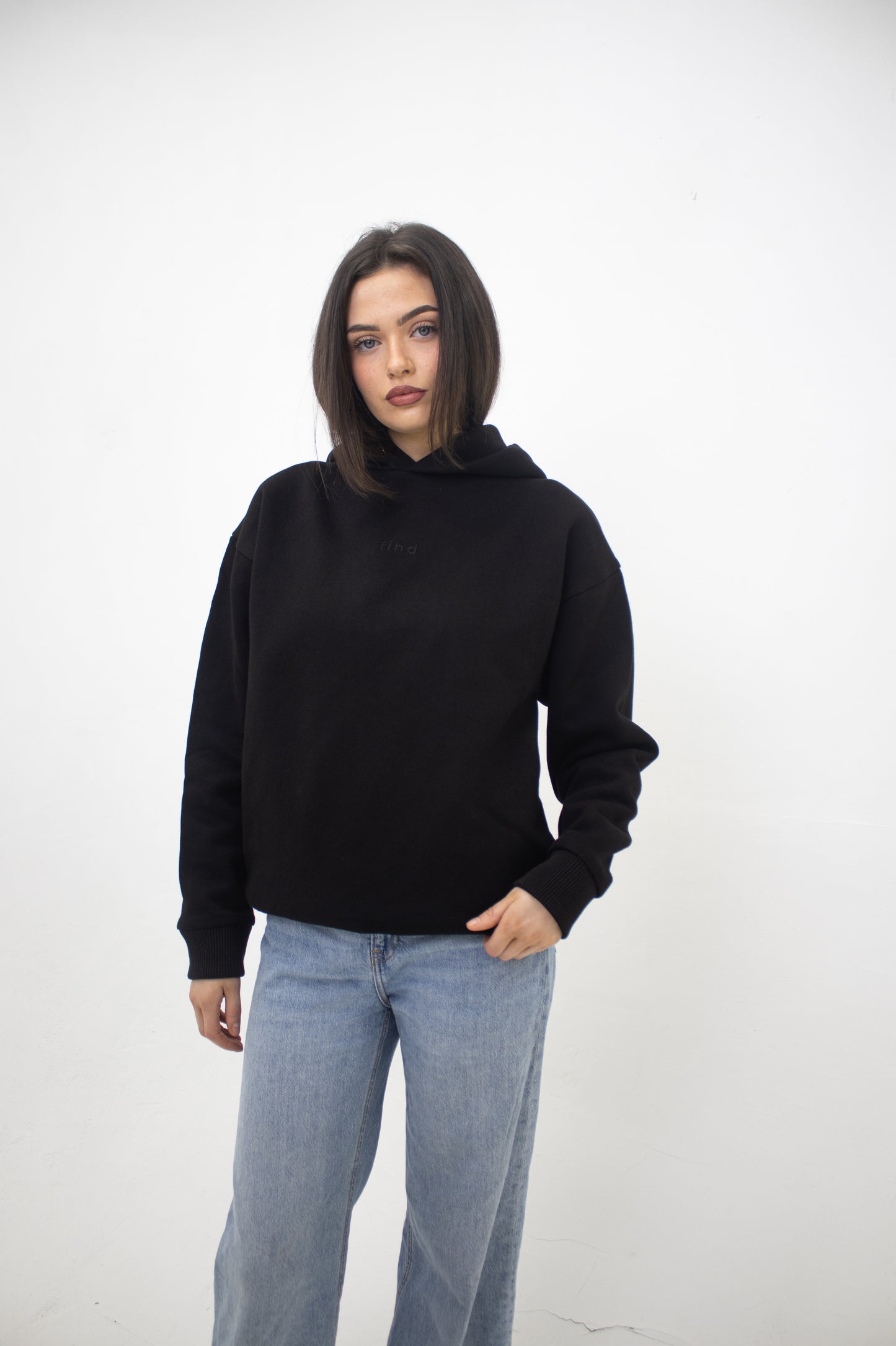 100% Organic Cotton Oversized Hoodie in Black